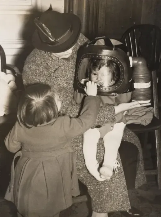 Framed Print : Gas Masks for babies Framed Print : Gas Masks for babies