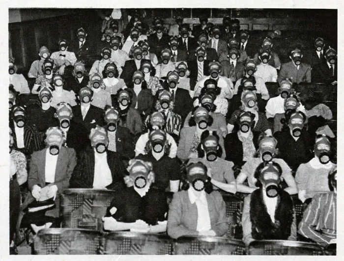 Framed Print : Gas masks at the Windmill Framed Print : Gas masks at the Windmill
