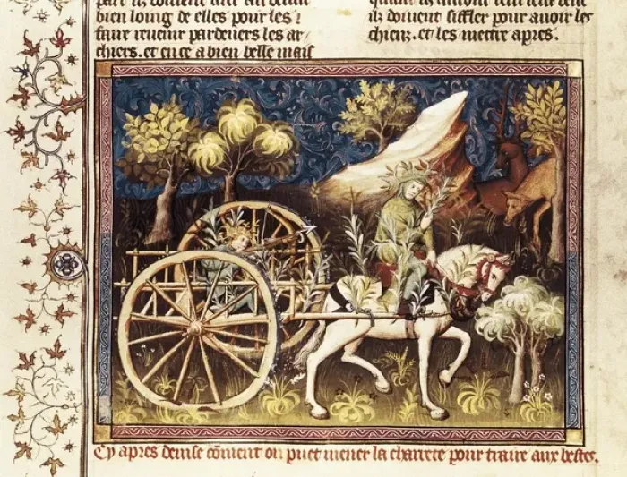 Framed Print : GastII F颵s. Livre de Chasse, 1387-89 Framed Print : GastII F颵s. Livre de Chasse, 1387-89