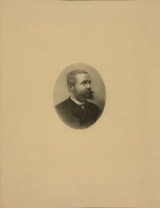Framed Print : Gaston Tissandier, French balloonist, bust-length oval portr Framed Print : Gaston Tissandier, French balloonist, bust-length oval portr