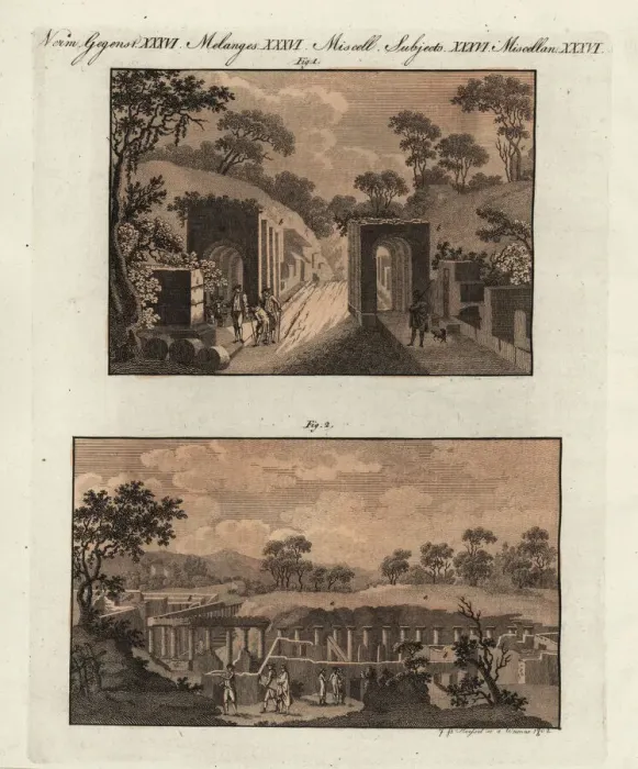 Framed Print : The gate and military barracks at Pompeii