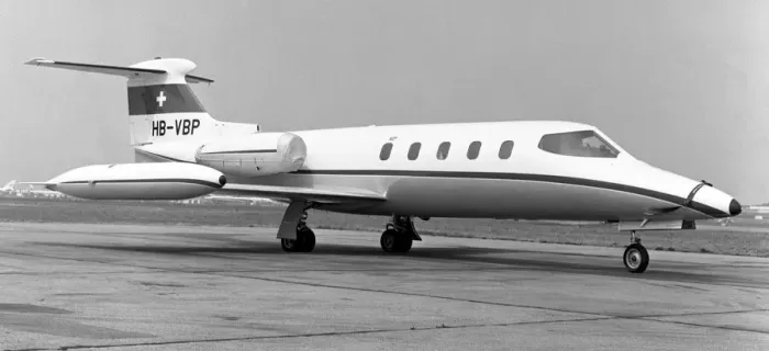 Framed Print : Gates Learjet 25 HB-VBP Framed Print : Gates Learjet 25 HB-VBP