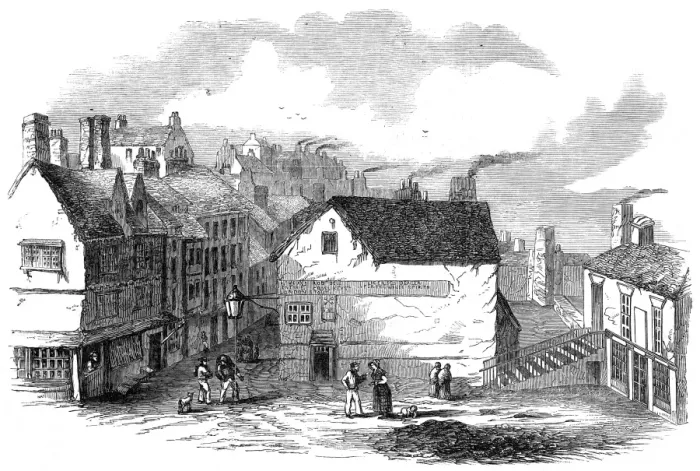 Framed Print : GATESHEAD. Street scene in Gateshead, County Durham Date: 1854 Framed Print : GATESHEAD. Street scene in Gateshead, County Durham Date: 1854