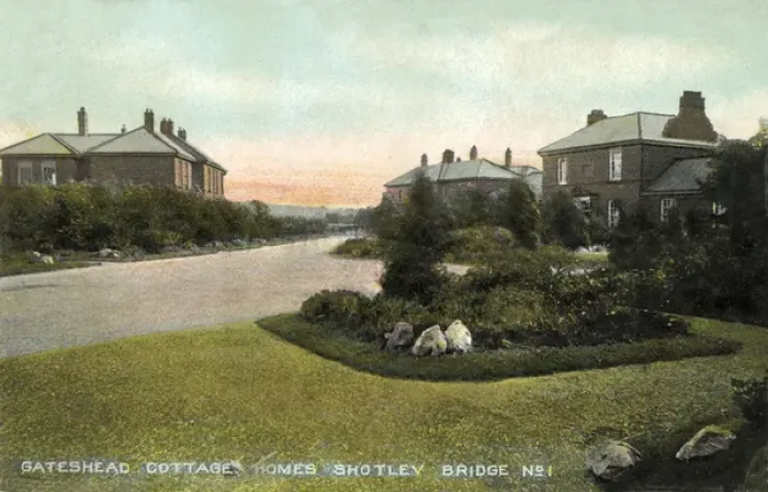Framed Print : Gateshead Union Cottage Homes, Shotley Bridge, Durham Framed Print : Gateshead Union Cottage Homes, Shotley Bridge, Durham