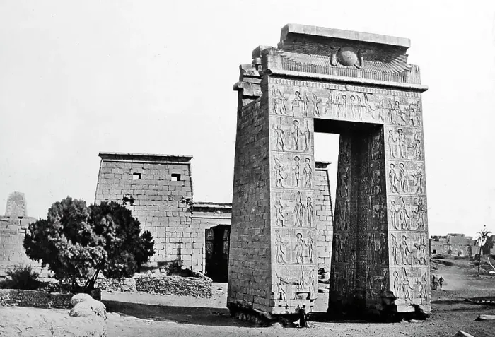 Framed Print : Gateway of Ptolemy III, Thebes, Egypt, Victorian period Framed Print : Gateway of Ptolemy III, Thebes, Egypt, Victorian period