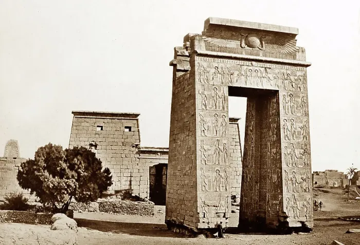 Framed Print : Gateway of Ptolemy III, Thebes, Egypt, Victorian period Framed Print : Gateway of Ptolemy III, Thebes, Egypt, Victorian period