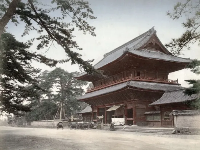 Framed Print : Gateway, Shiba Temple, Tokyo, Japan, 1880 s