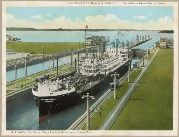 Framed Print : Gatun Lock and Liner Framed Print : Gatun Lock and Liner