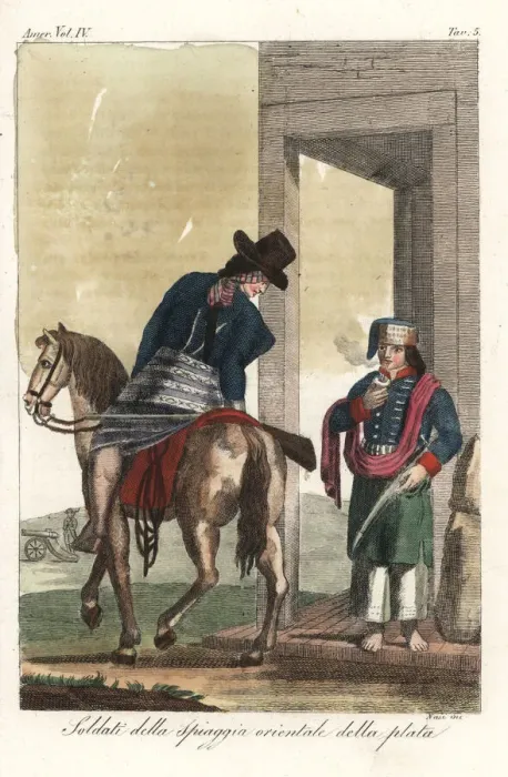 Framed Print : Gaucho soldiers drinking mate tea Framed Print : Gaucho soldiers drinking mate tea