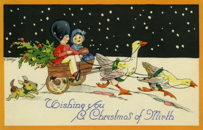Framed Print : Geese with a handcart Framed Print : Geese with a handcart