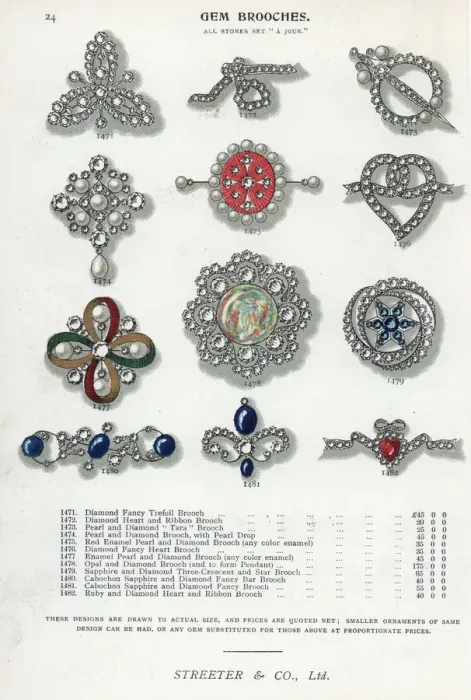Framed Print : Gem brooches in diamond, pearl, enamel, opal and sapphire Framed Print : Gem brooches in diamond, pearl, enamel, opal and sapphire