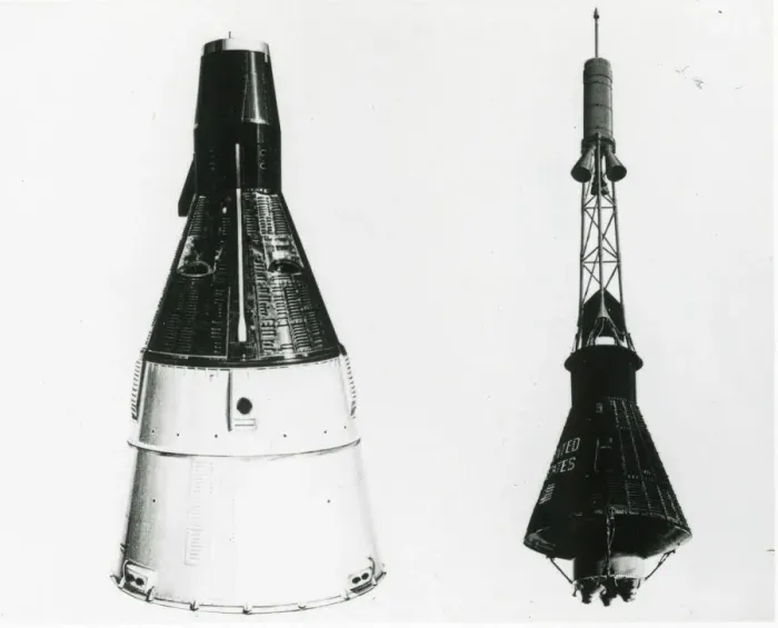 Framed Print : The Gemini, left, and Mercury spacecraft compared Framed Print : The Gemini, left, and Mercury spacecraft compared