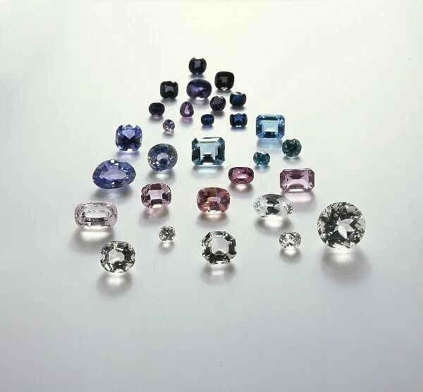 Gemstones. A selection of faceted gemstones from the collections of The