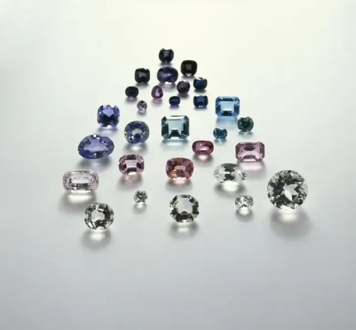Framed Print : Gemstones. A selection of faceted gemstones from the collections of The Framed Print : Gemstones. A selection of faceted gemstones from the collections of The
