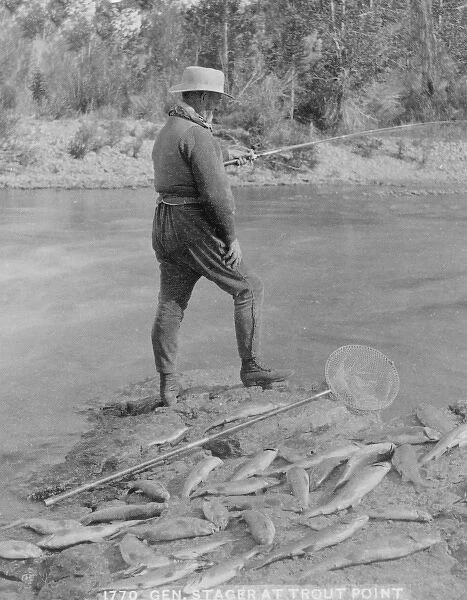 Gen. Stager at trout pond
