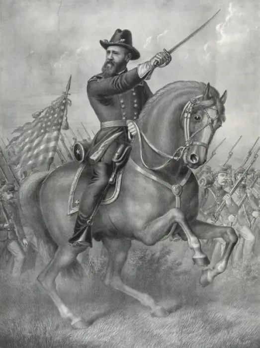 Framed Print : General Benjamin Harrison--Come on boys! - Battle of Resaca Framed Print : General Benjamin Harrison--Come on boys! - Battle of Resaca