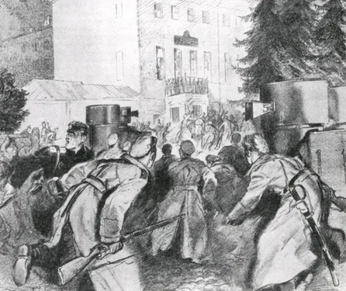Framed Print : General Denikins forces attacking Bolsheviks, Russia Framed Print : General Denikins forces attacking Bolsheviks, Russia