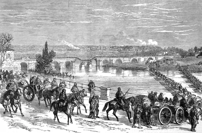 Framed Print : General Ducrots Forces crossing the Marne; Franco-Prussian Framed Print : General Ducrots Forces crossing the Marne; Franco-Prussian