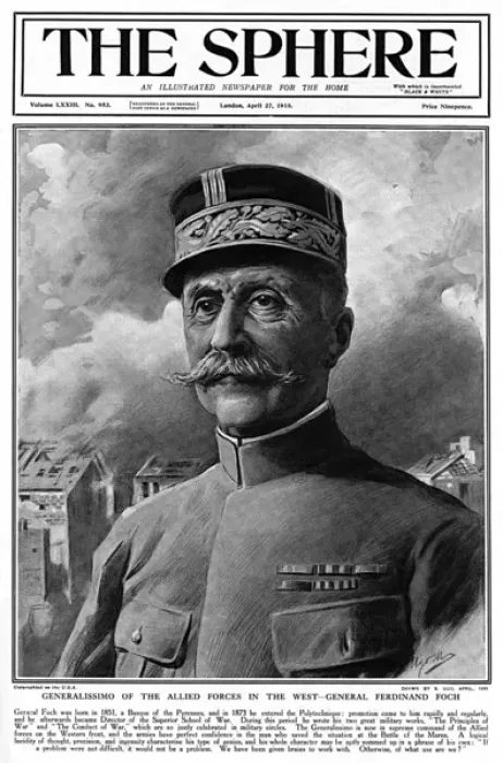 Framed Print : General Ferdinand Foch by Matania, WW1 Framed Print : General Ferdinand Foch by Matania, WW1