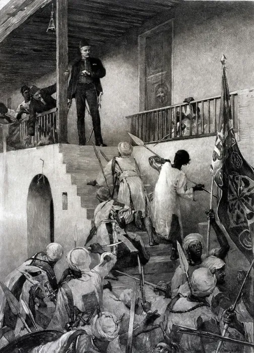 Framed Print : General Gordon's death at the hands of the Mahdi's followers Framed Print : General Gordon's death at the hands of the Mahdi's followers
