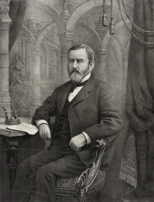 Framed Print : General Grant: in his library, writing his memoirs, 1885 Framed Print : General Grant: in his library, writing his memoirs, 1885