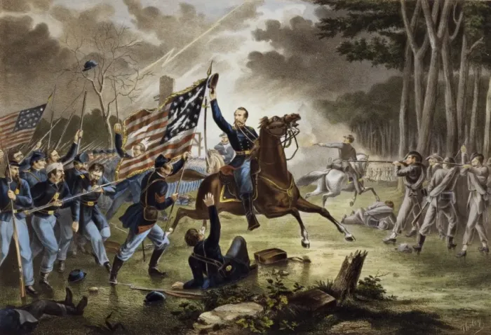 Framed Print : General Kearneys gallant charge, at the Battle of Chantilly Framed Print : General Kearneys gallant charge, at the Battle of Chantilly