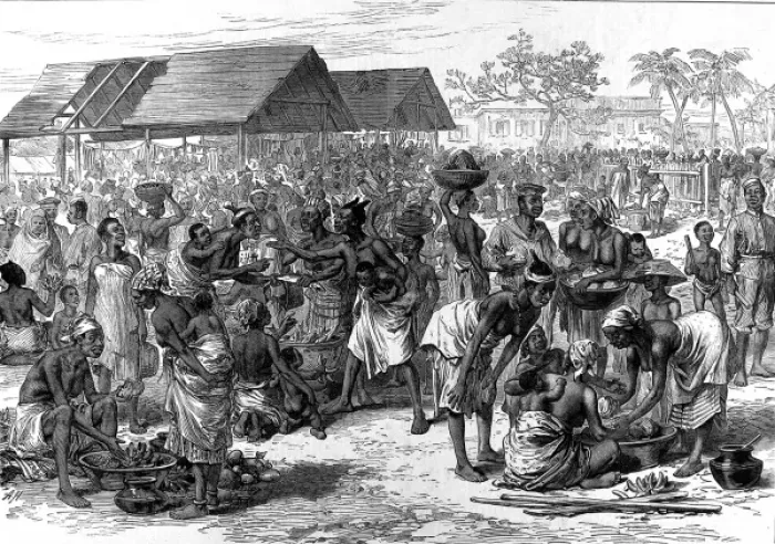 Framed Print : General market in Cape Coast Castle, 1874 Framed Print : General market in Cape Coast Castle, 1874