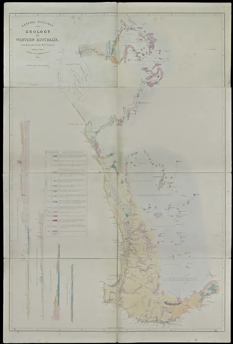 Framed Print : General Outlines of the Geology of Western Australia Framed Print : General Outlines of the Geology of Western Australia
