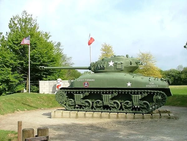 General Pattons HQ with Sherman tank Nehou Normandy