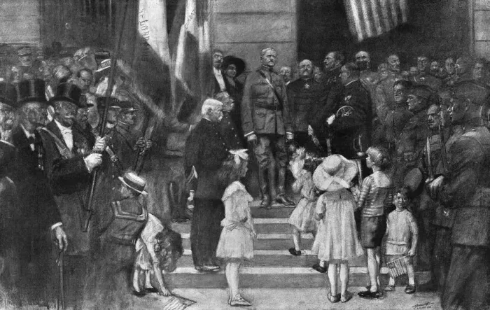 Framed Print : General Pershing in Paris 1918 Framed Print : General Pershing in Paris 1918