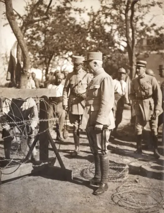 Framed Print : General Petain visiting the Marne, France, during WW1 Framed Print : General Petain visiting the Marne, France, during WW1