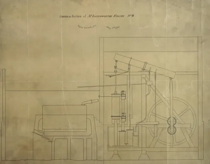 Framed Print : General section of Mr Illingworths engine no 2 Framed Print : General section of Mr Illingworths engine no 2