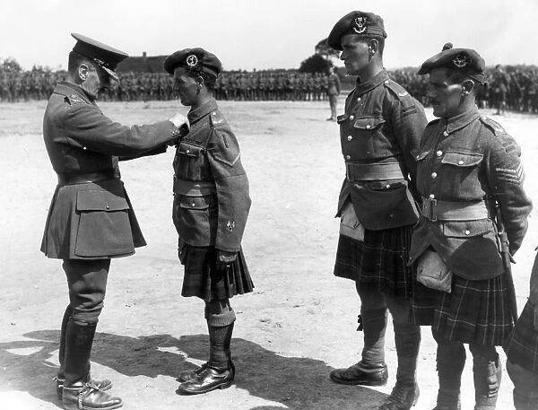 General Sir Ivor Maxse presenting medals, Belgium, WW1