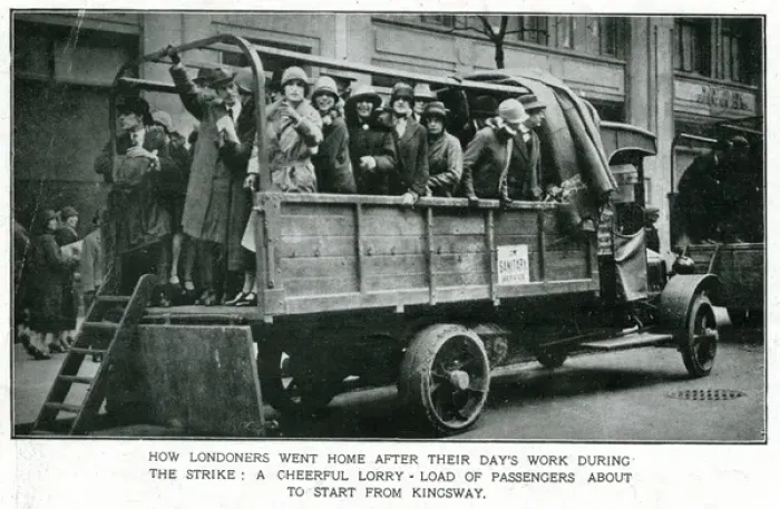Framed Print : The General Strike - lorry transporting passengers Framed Print : The General Strike - lorry transporting passengers