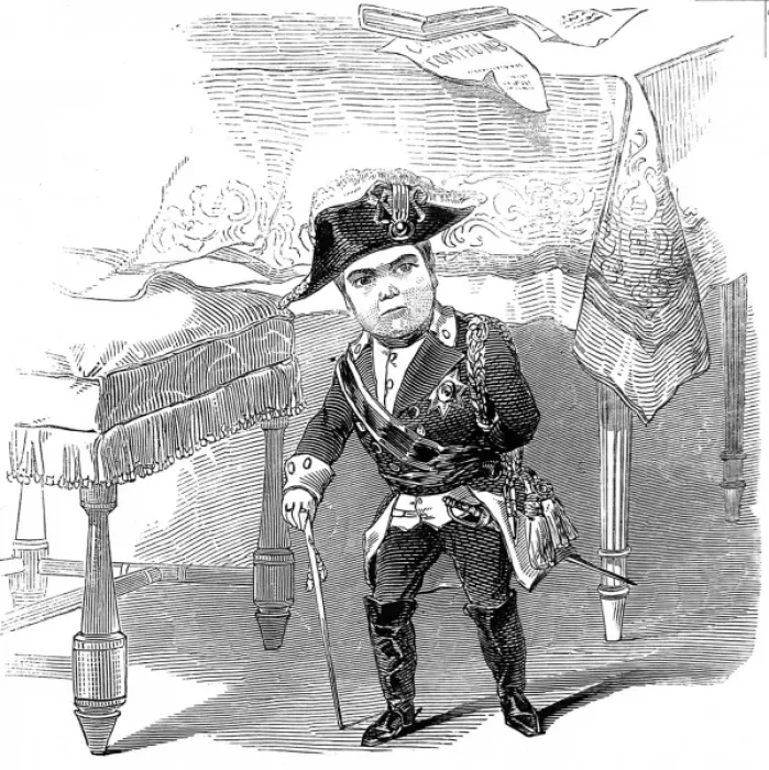 Framed Print : General Tom Thumb as Frederick the Great, 1845