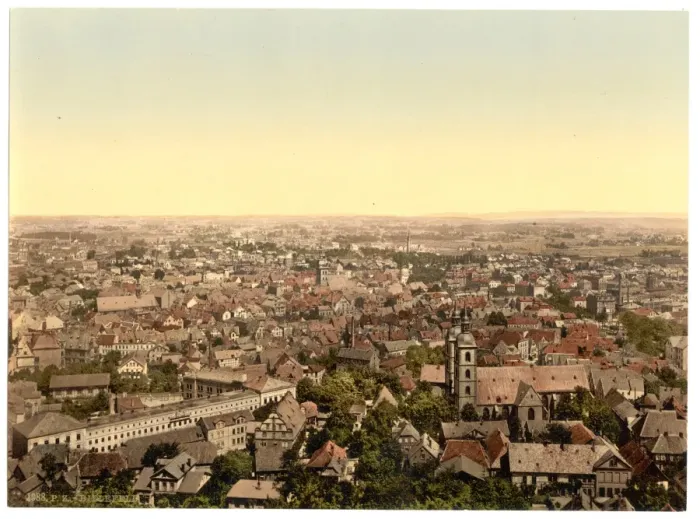 Framed Print : General view, Bielefield (i. e. Bielefeld), Westphalia, Germ Framed Print : General view, Bielefield (i. e. Bielefeld), Westphalia, Germ