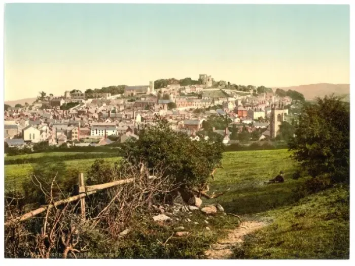 Framed Print : General view, Denbigh, Wales Framed Print : General view, Denbigh, Wales