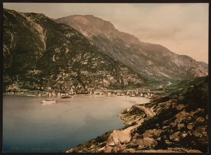 Framed Print : General view from fjord, Odde (i. e. Odda), Hardanger Fjord Framed Print : General view from fjord, Odde (i. e. Odda), Hardanger Fjord