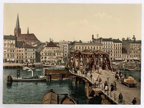 General view and Great Bridge, Stettin, Germany