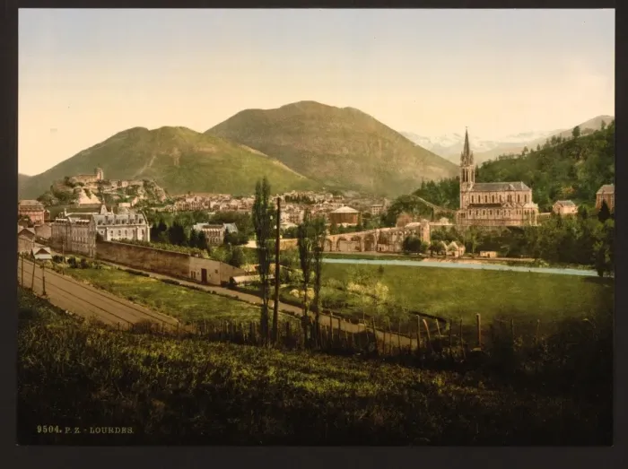 Framed Print : General view, Lourdes, Pyrenees, France Framed Print : General view, Lourdes, Pyrenees, France