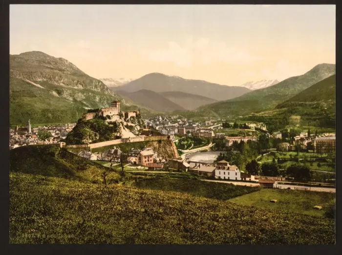 Framed Print : General view, Lourdes, Pyrenees, France Framed Print : General view, Lourdes, Pyrenees, France