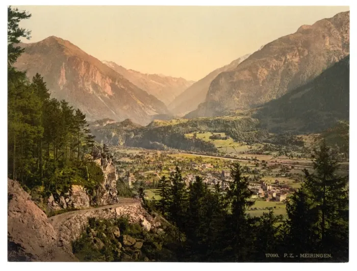 Framed Print : General view of Meiringen, Bernese Oberland, Switzerland Framed Print : General view of Meiringen, Bernese Oberland, Switzerland