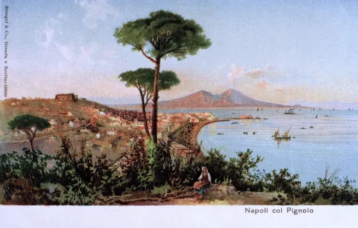 Framed Print : General view of Naples and Pignolo, Italy Framed Print : General view of Naples and Pignolo, Italy