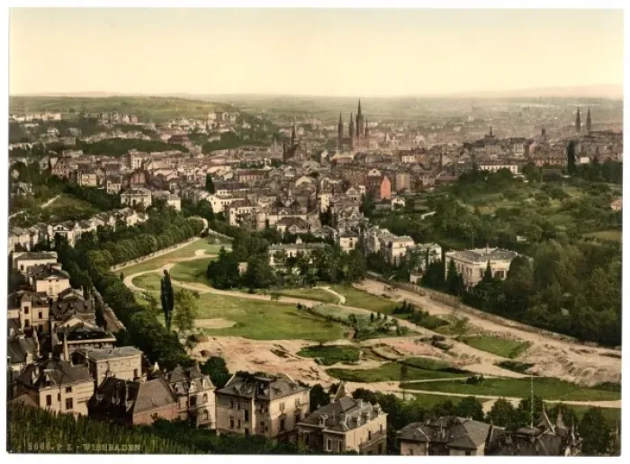 Framed Print : General view from Neroberg, Wiesbaden, Hesse-Nassau, Germany Framed Print : General view from Neroberg, Wiesbaden, Hesse-Nassau, Germany
