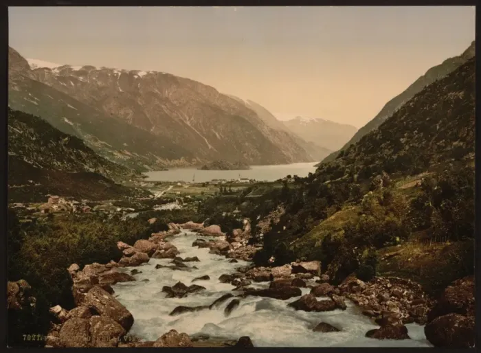 Framed Print : General view towards Odde (i. e. Odda), Hardanger Fjord, Norw Framed Print : General view towards Odde (i. e. Odda), Hardanger Fjord, Norw