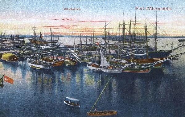 General view over the Port of Alexandria, Egypt