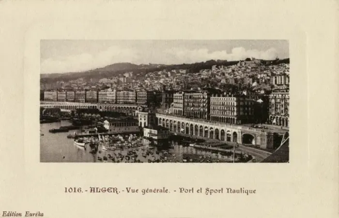 Framed Print : General view of port and water sports, Algiers Framed Print : General view of port and water sports, Algiers