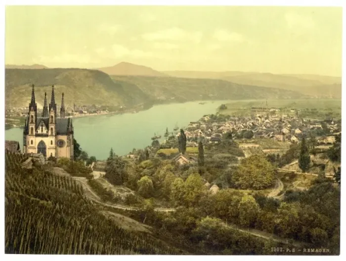 Framed Print : General view, Remagen, the Rhine, Germany Framed Print : General view, Remagen, the Rhine, Germany