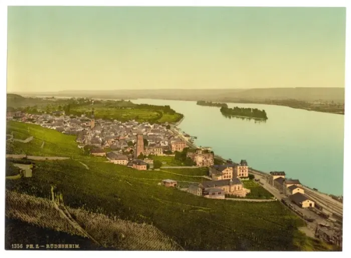 Framed Print : General view, Rudesheim, the Rhine, Germany General view, R? Framed Print : General view, Rudesheim, the Rhine, Germany General view, R?