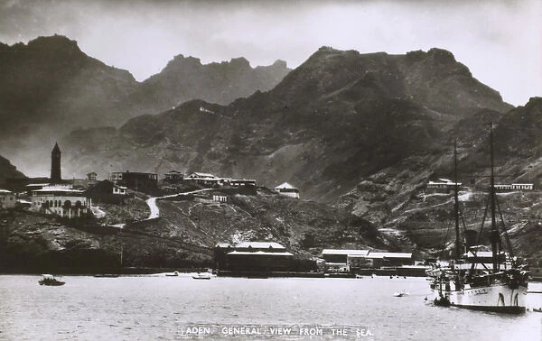 General view of the Seaport of Aden, Yemen from the sea